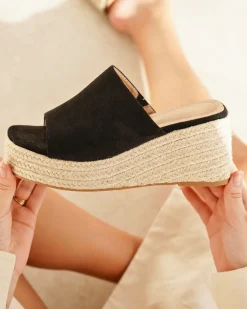 Online Casual Mode Sandale femme compensée e - Pascale Noir