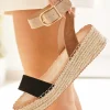 Online Casual Mode Sandale femme compensée e - Fabiola Noir