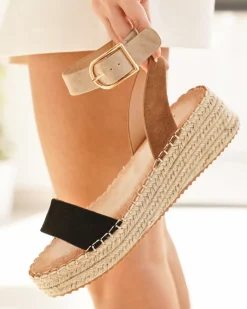 Online Casual Mode Sandale femme compensée e - Fabiola Noir
