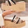 New Casual Mode Sandale femme compensée - Loria Noir
