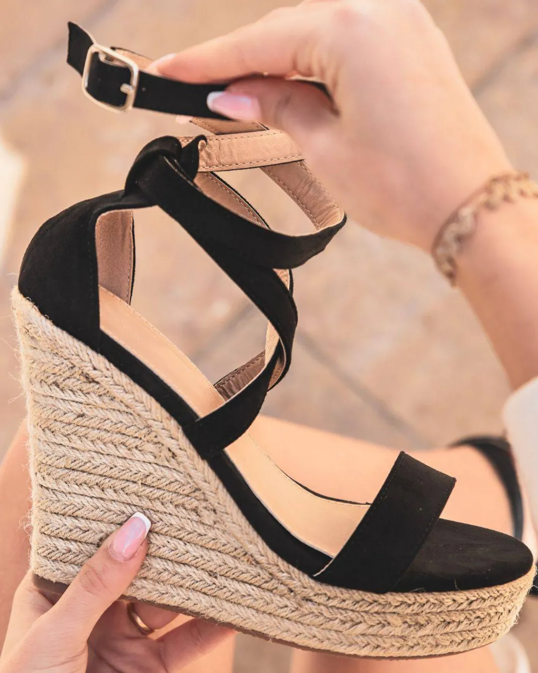 Online Casual Mode Sandale femme compensée - Jennifer Noir
