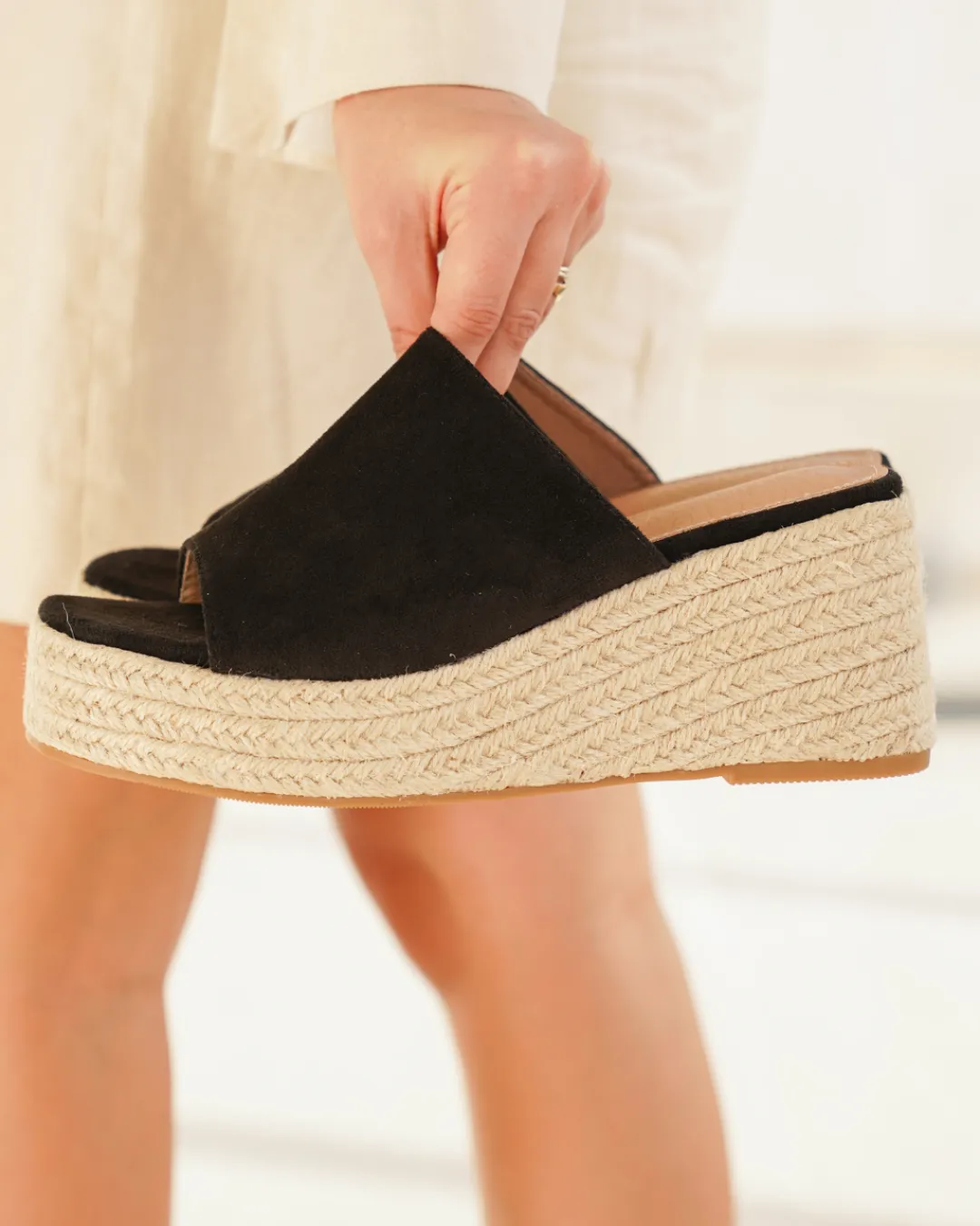 Online Casual Mode Sandale femme compensée e - Pascale Noir