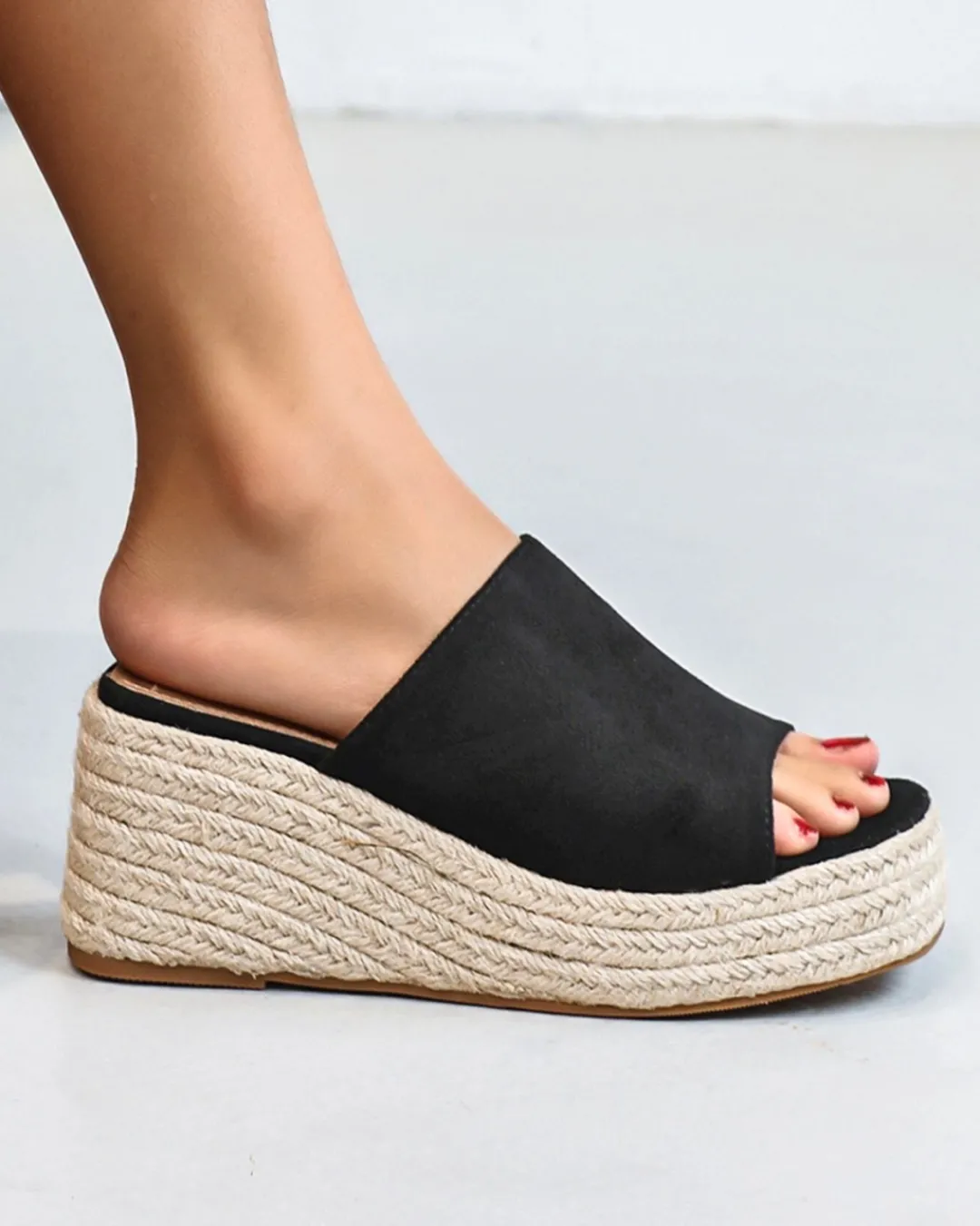Online Casual Mode Sandale femme compensée e - Pascale Noir