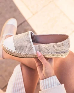 Clearance Casual Mode Sandale femme espadrille he et beige - Jenny Blanc