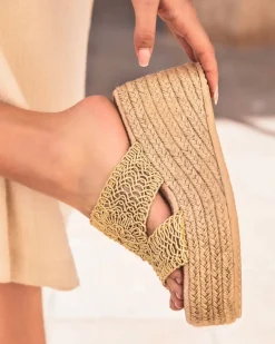 Hot Casual Mode Sandale femme mule compensée dé - Nathalie Or