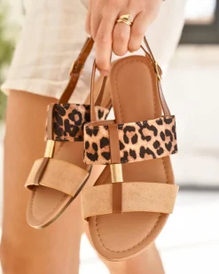 Clearance Casual Mode Sandale femme plate léopard - Peggy Leopard