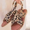 Discount Casual Mode Sandale femme plate léopard en CUIR - MJNP86 Leopard