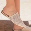 Hot Casual Mode Sandale femme plate mule - Simone Beige