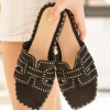 Clearance Casual Mode Sandale femme plate mule e - Nadège Noir