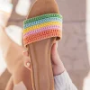 Sale Casual Mode Sandale femme plate mule multicolore - Eulalie Rose