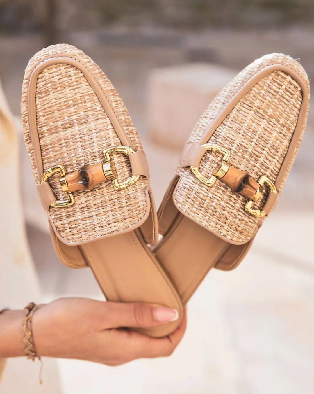 Clearance Casual Mode Sandale femme plate mule - Ophélie Taupe
