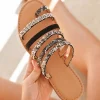 Outlet Casual Mode Sandale femme plate mule e - Carmen Noir