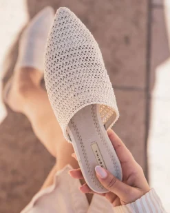 Hot Casual Mode Sandale femme plate mule - Simone Beige