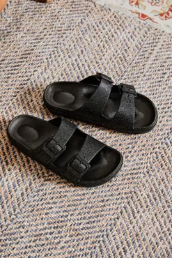 Hot Casual Mode Sandale femme plate mule e - Carina Noir