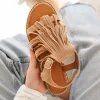 New Casual Mode Sandale femme plate - Laura Taupe