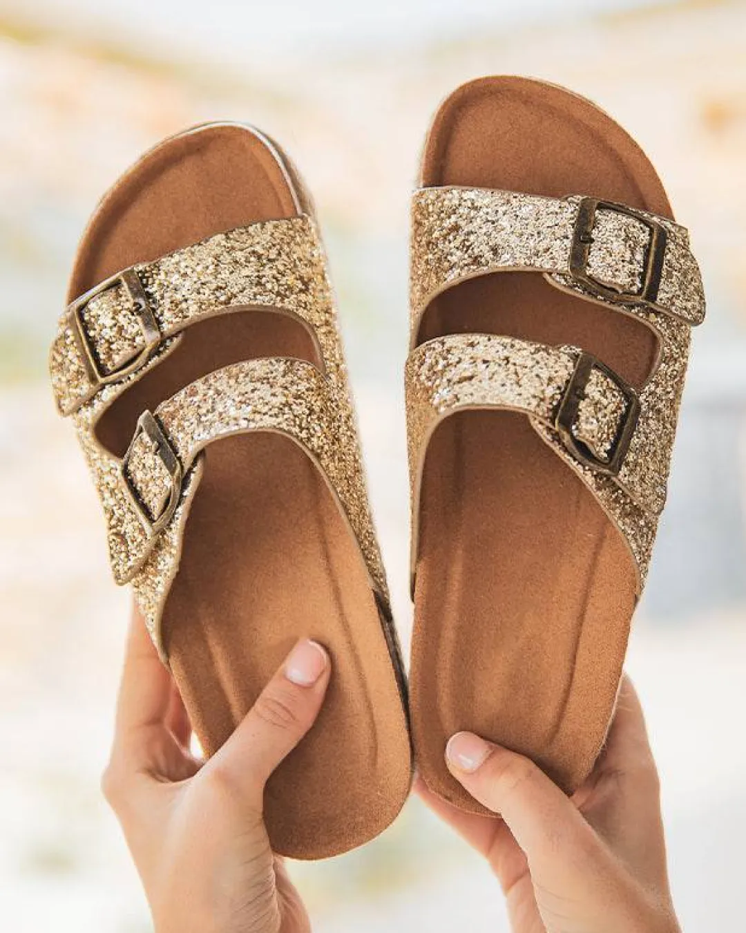 Best Casual Mode Sandale femme platefme mule dées - Bétina Or