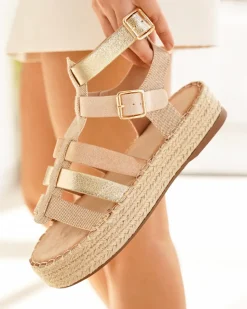 Clearance Casual Mode Sandale femme plateforme - Hélena Taupe
