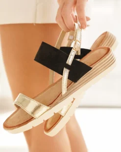 Online Casual Mode Sandale femme plateforme e - Christella Noir