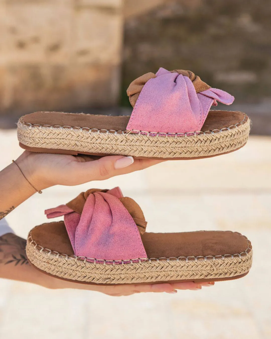 New Casual Mode Sandale femme plateforme confort et camel - Pénélope Rose