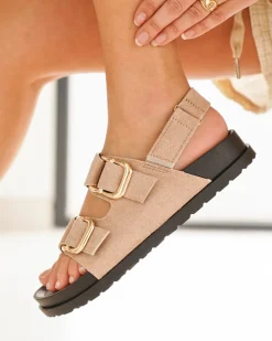 New Casual Mode Sandale femme plateforme - Gwenola Taupe
