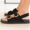 Fashion Casual Mode Sandale femme plateforme e - Gwenola Noir