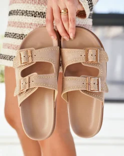 Hot Casual Mode Sandale femme plateforme mule - Calista Taupe