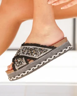 Sale Casual Mode Sandale femme plateforme mule e - Novella Noir