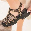 Outlet Casual Mode Sandale femme plateforme confort motif léopard - Margaux Leopard