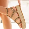 Clearance Casual Mode Sandale femme plateforme spartiate léopard - Georgette Leopard