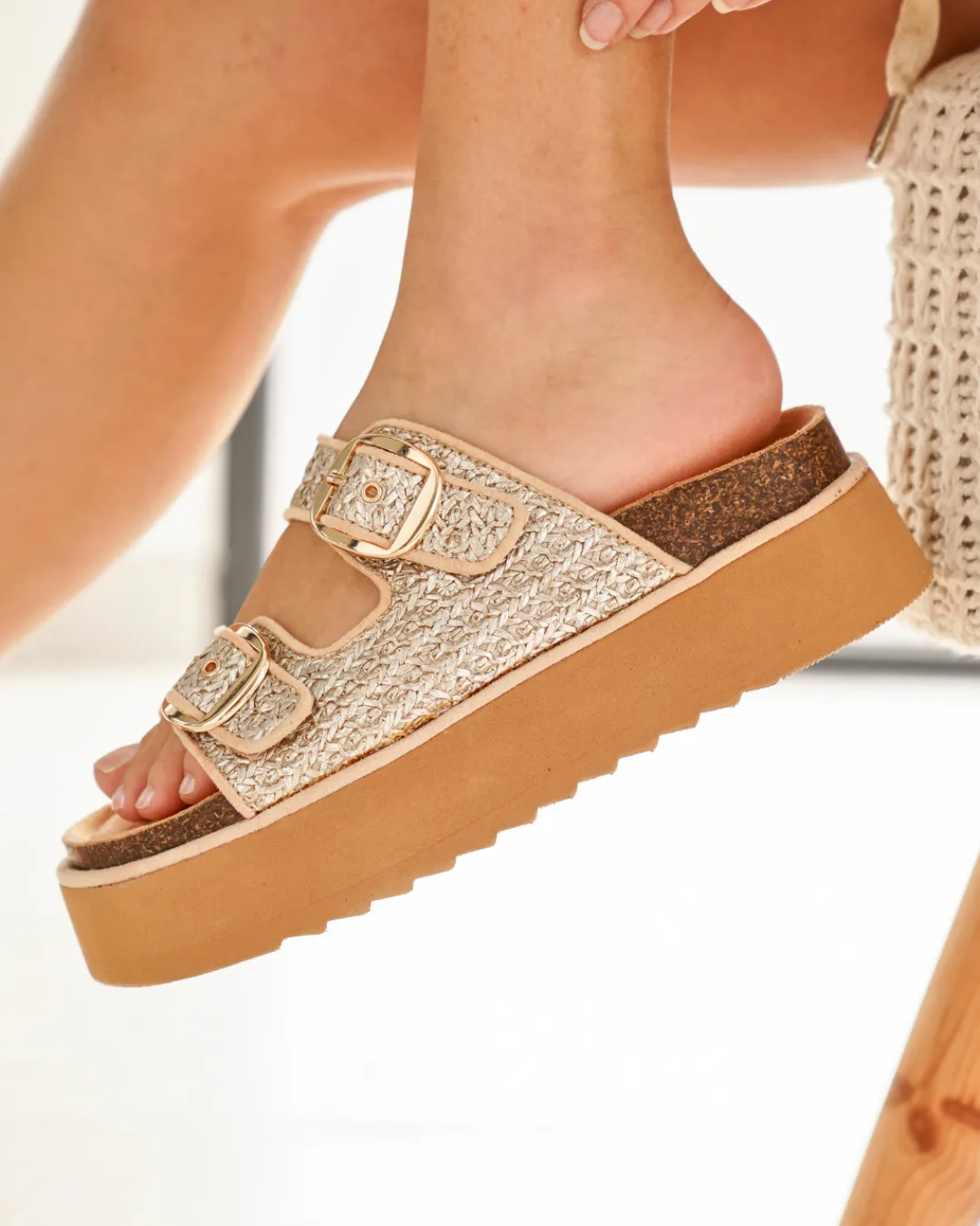 Discount Casual Mode Sandale femme plateforme - Orlane Beige