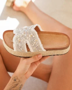 Online Casual Mode Sandale femme plateforme mule he - Mercedes Blanc