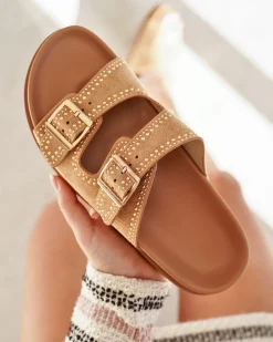 Sale Casual Mode Sandale femme plateforme mule - Calista Camel
