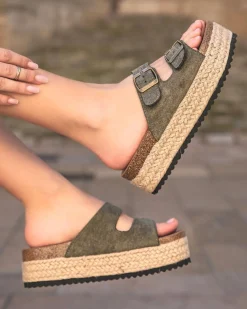 Online Casual Mode Sandale femme plateforme mule - Sonia Kaki