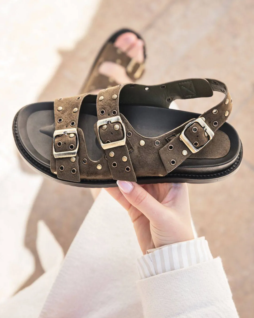 New Casual Mode Sandale femme plateforme confort - Valentine Kaki
