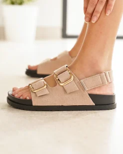 New Casual Mode Sandale femme plateforme - Gwenola Taupe