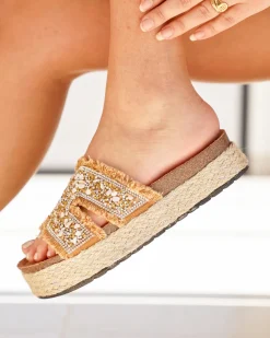Online Casual Mode Sandale femme plateforme mule - Mercedes Camel