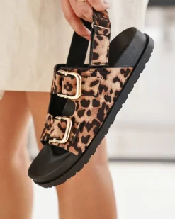 Sale Casual Mode Sandale femme plateforme léopard - Gwenola Leopard