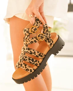 New Casual Mode Sandale femme plateforme confort léopard - Olga Leopard