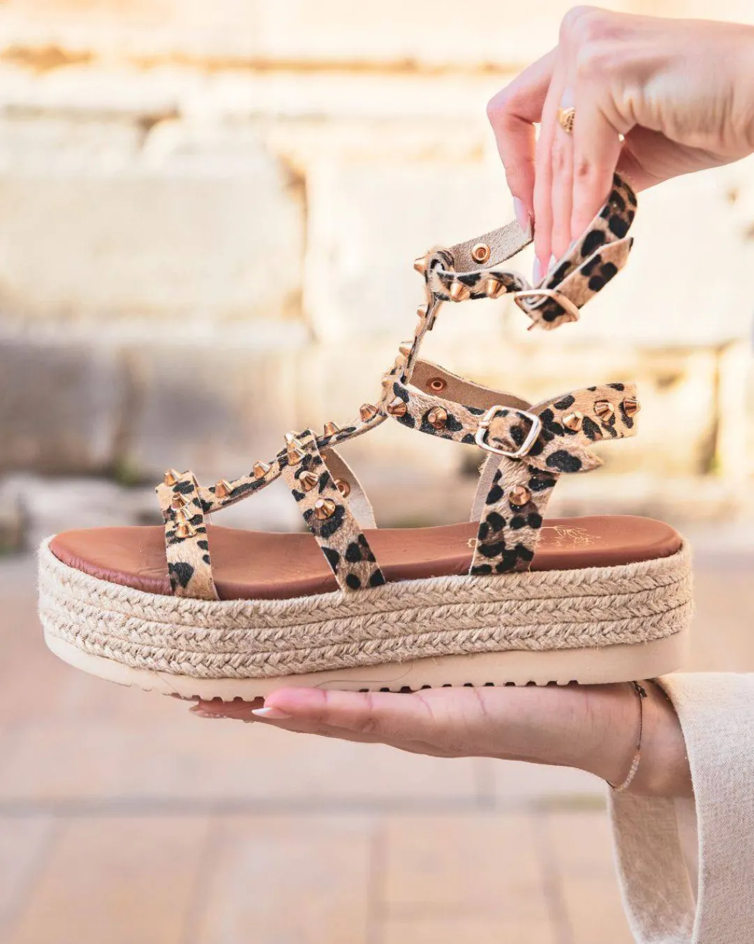 Hot Casual Mode Sandale femme plateforme CUIR léopard - MJNP93 Leopard