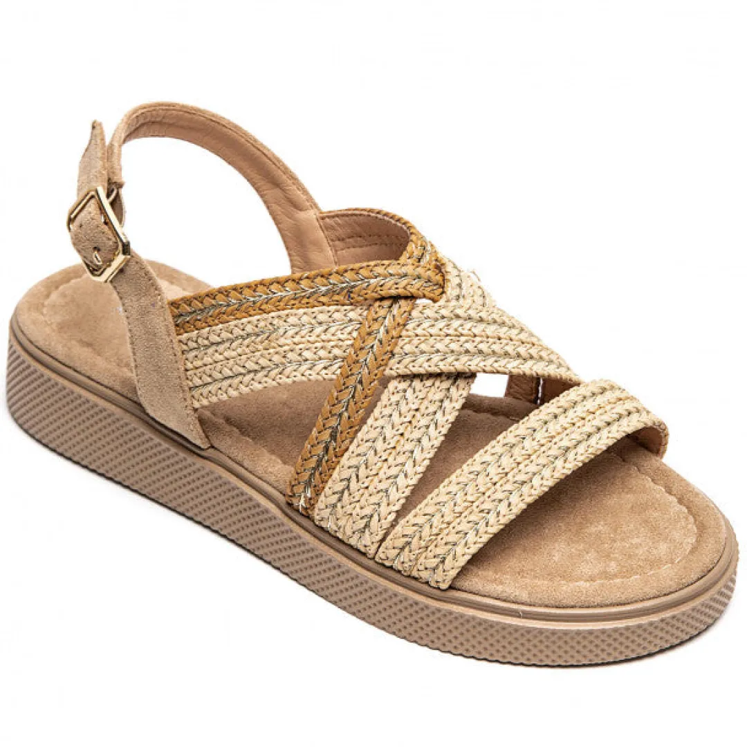 Online Casual Mode Sandale femme plateforme - Édina Camel