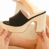 Hot Casual Mode Sandale femme talon carré e - Sabrina Noir