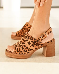 Outlet Casual Mode Sandale femme talon carré léopard - Garance Leopard