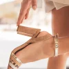 Discount Casual Mode Sandale femme talon carré - Jade Camel
