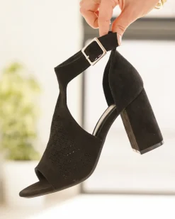 Sale Casual Mode Sandale femme talon carré e - Maïssane Noir