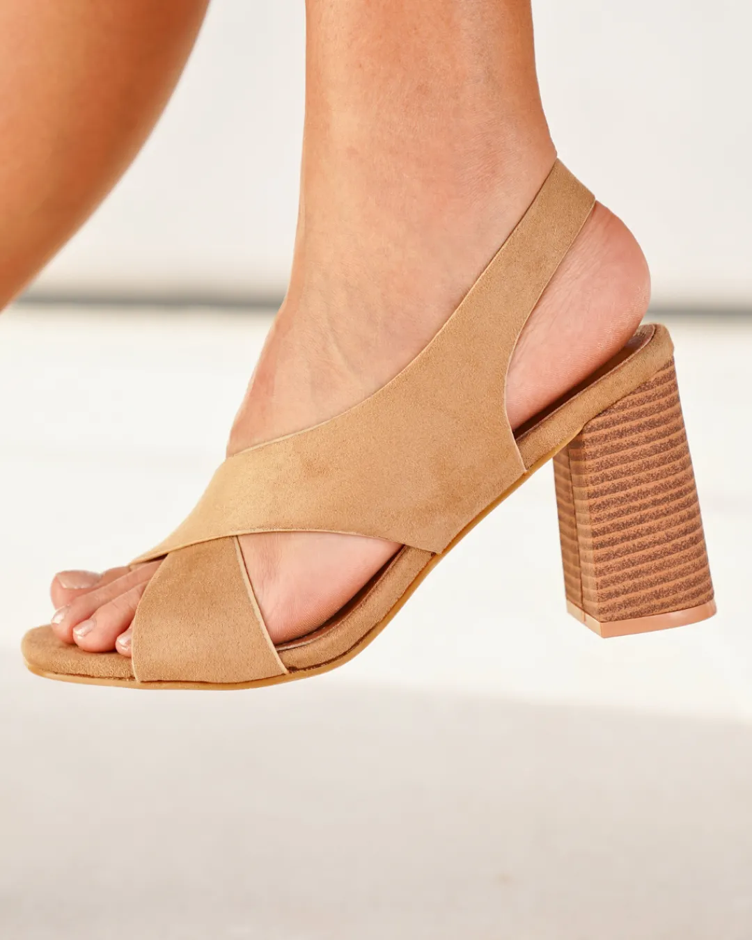 Best Casual Mode Sandale femme talon carré - Laurence Beige