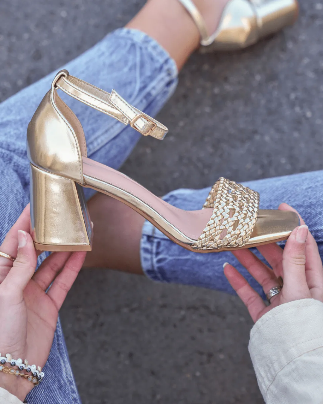 Sale Casual Mode Sandale femme talon carré dée - Valérie Or