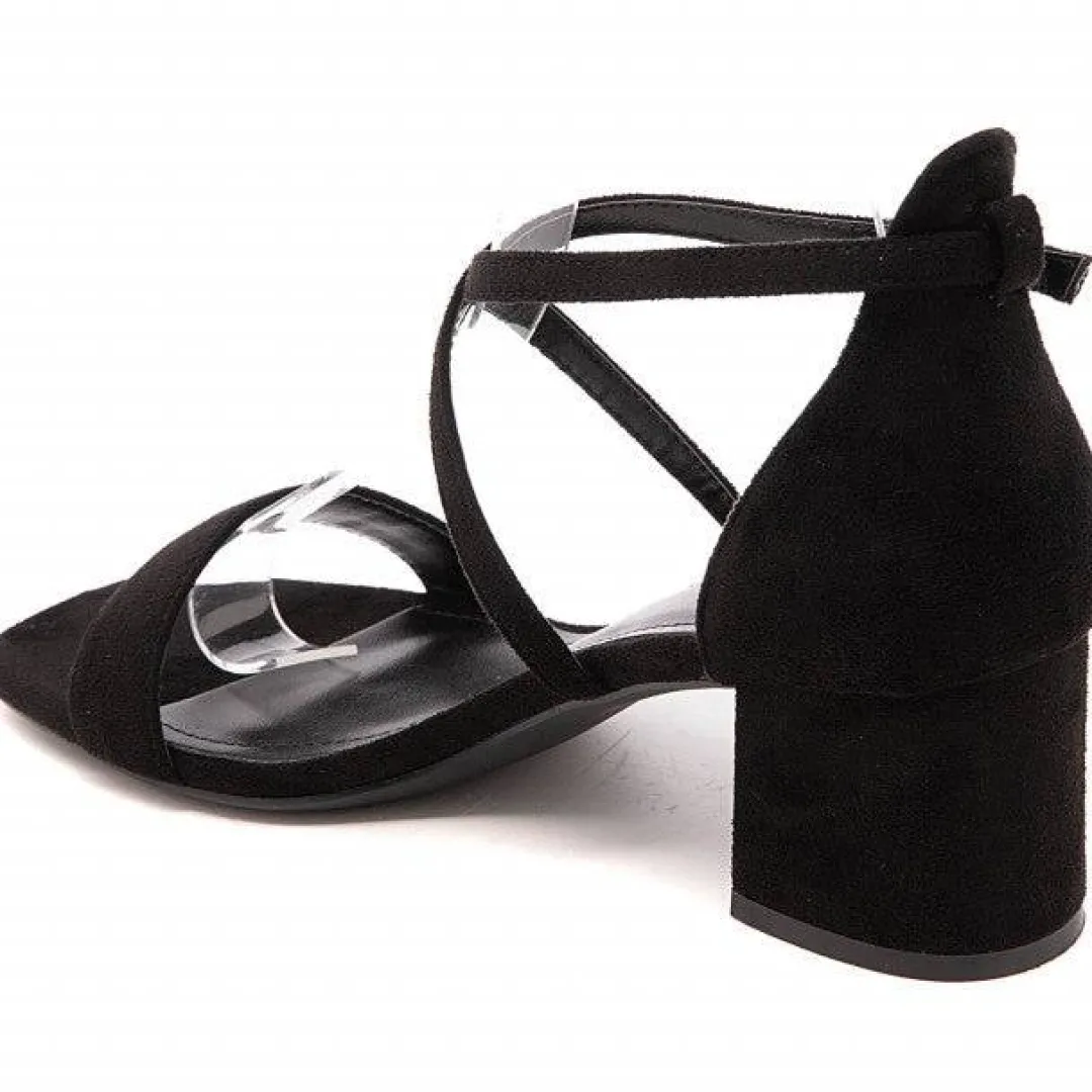 Hot Casual Mode Sandale femme talon carré - Alma Noir