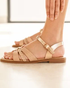 Hot Casual Mode Sandale plate femme - Jasmine Champagne