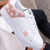 Best Casual Mode Sneakers Urbaines Blanches et Rose Pâle avec Motif Étoilé Nude